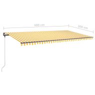 Свободностояща ръчно прибираща се тента 600x300 см жълто/бяло