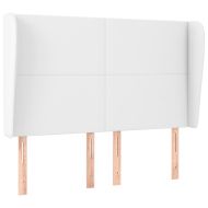 Горна табла с уши, бяла, 147x23x118/128 см, изкуствена кожа