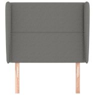 Горна табла за легло с уши, тъмносива, 93x23x118/128 см, плат