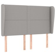 Горна табла за легло с уши, светлосива, 147x23x118/128 см, плат