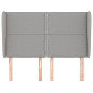 Горна табла за легло с уши, светлосива, 147x23x118/128 см, плат