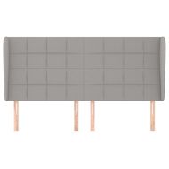 Горна табла за легло с уши, светлосива, 183x23x118/128 см, плат