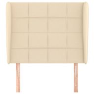 Горна табла за легло с уши, кремава, 103x23x118/128 см, плат