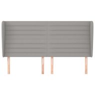 Горна табла за легло с уши, светлосива, 183x23x118/128 см, плат