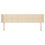 Горна табла за легло, кремава, 183x16x78/88 см, плат