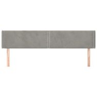 Горна табла за легло с уши, светлосива,203x16x78/88 см, кадифе