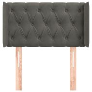 Горна табла за легло, тъмносива, 83x16x78/88 см, кадифе