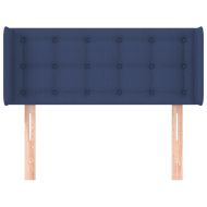 Горна табла за легло, синя, 83x16x78/88 см, плат