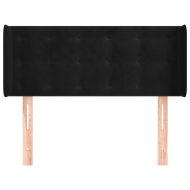 Горна табла за легло, черна, 103x16x78/88 см, кадифе