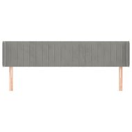 Горна табла за легло с уши, светлосива,203x16x78/88 см, кадифе