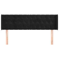 Горна табла за легло, черна, 147x16x78/88 см, кадифе
