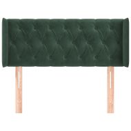 Горна табла за легло, тъмнозелена, 103x16x78/88 см, кадифе