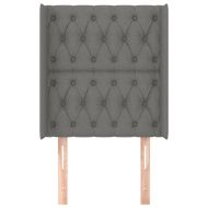 Горна табла за легло с уши, тъмносива, 83x16x118/128 см, плат