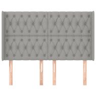 Горна табла за легло с уши, светлосива, 147x16x118/128 см, плат