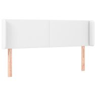 LED горна табла за легло, бяла, 147x16x78/88см, изкуствена кожа