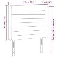 LED горна табла за легло, розова, 103x16x118/128 см, кадифе
