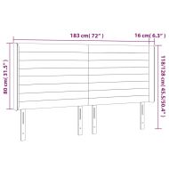 LED горна табла за легло, тъмносива, 183x16x118/128 см, кадифе
