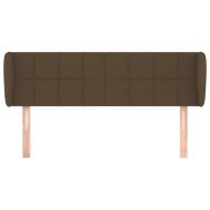 Горна табла за легло с уши, тъмнокафява, 147x23x78/88 см, плат