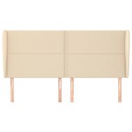 Горна табла за легло с уши, кремава, 183x23x118/128 см, плат