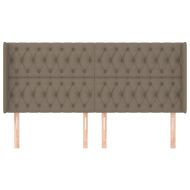 Горна табла за легло с уши, таупе, 203x16x118/128 см, плат