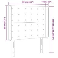 LED горна табла за легло, синя, 83x16x118/128 см, плат