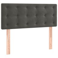 Боксспринг легло с матрак, тъмносиво, 90x200 см, кадифе