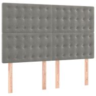 Боксспринг легло с матрак, светлосиво, 140x200 см, кадифе