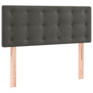 Боксспринг легло с матрак, тъмносив, 90x190 см, кадифе