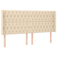 Боксспринг легло с матрак и LED, кремава, 200x200 см, плат