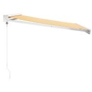 Прибираща се тента жълто и бяло 3x2,5 м плат и алуминий