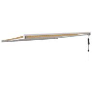 Прибираща се тента жълто и бяло 4,5x3 м плат и алуминий