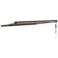 Прибираща се тента жълто и бяло 4,5x3 м плат и алуминий