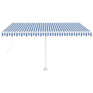 Свободностояща автоматична тента, 400x300 см, синьо/бяло