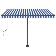 Свободностояща автоматична тента, 300x250 см, синьо/бяло