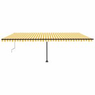 Свободностояща автоматична тента, 600x350 см, жълто/бяло