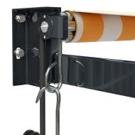 Автоматично прибираща се тента, жълто и бяло, 5x3 м