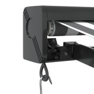 Прибираща се тента, антрацит и бяло, 3x2,5 м, плат и алуминий