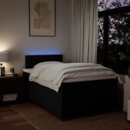 Боксспринг легло с матрак, черно, 120x200 см, плат