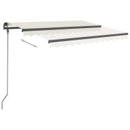 Автоматично прибиращ се сенник с прътове, 3x2,5 м, кремав