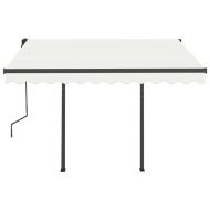 Автоматично прибиращ се сенник с прътове, 3x2,5 м, кремав