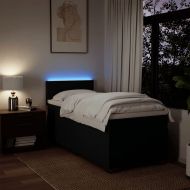 Боксспринг легло с матрак, черна, 90x190 см, плат