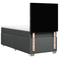 Боксспринг легло с матрак, тъмносив, 90x190 см, плат