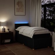 Боксспринг легло с матрак, черна, 90x190 см, плат