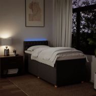 Боксспринг легло с матрак, тъмнокафяво, 100x200 см, плат