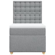 Боксспринг легло с матрак, светлосиво, 100x200 см, плат