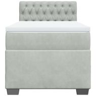 Боксспринг легло с матрак, светлосива, 90x190 см, кадифе