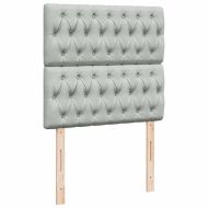 Боксспринг легло с матрак, светлосива, 90x190 см, кадифе