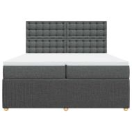 Боксспринг легло с матрак, тъмносиво, 200x200 см, плат