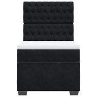 Боксспринг легло с матрак, черна, 90x190 см, кадифе