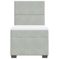 Боксспринг легло с матрак, светлосиво, 80x200 см, кадифе